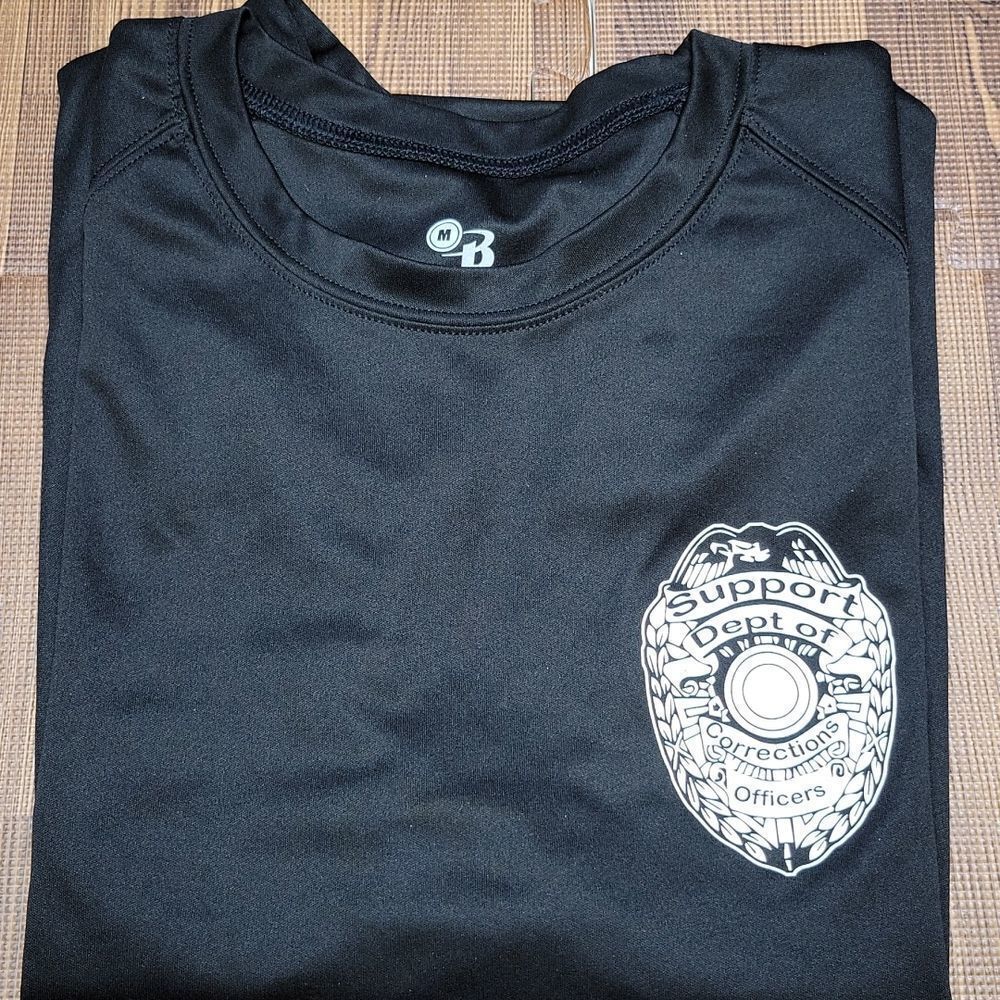 Badger " Support Dept. Of Corrections Officers" Black Tee-shirt Size Medium